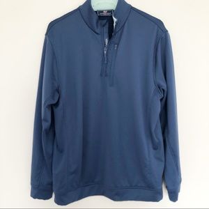 Vineyard Vines Mens Navy Long Sleeve Quarter Zip Pullover Jacket - Size Medium